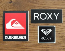 3 adesivi sticker Roxy Quiksilver surf windsurf skateboard skate BMX