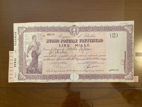 Buono postale fruttifero lire - postale,
