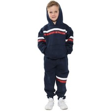 Tute Sportive Navy In Fleece Con Cappuccio Per Bambini E Bambine
