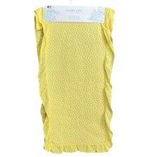 Runner da tavolo shabby chic giallo trapuntato margherite bordo occhiellato 100% cotone 14"X72"