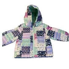 Jumping Beans 12M Girls Lightweight Puffer Jacket Floral Patchwork Print Warm