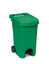 Pattumiera con ruote e pedale