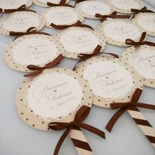 50 VENTAGLI TONDI PERSONALIZZATI segnaposto,sposa, matrimonio,wedding, comunione