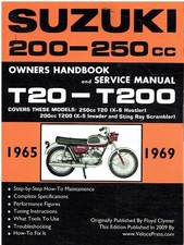 SUZUKI T200 (X-5 INVADER & SCRAMBLER) & T20 (X-6 HUSTLER) 1965-69 MANUALE DI SERVIZIO