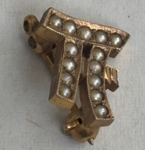 Spilla vintage oro giallo - spilla, "pi"