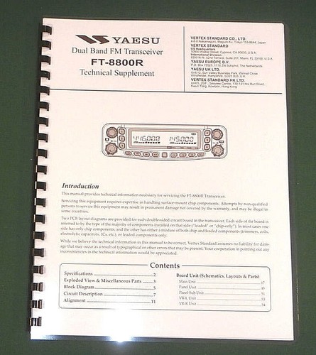 Yaesu 8800r manuale di - yaesu, ft-8800r