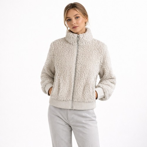 Zara sherpa teddy jacket donna - sherpa,