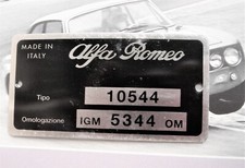 ALFA ROMEO TARGHETTA IGM 1750