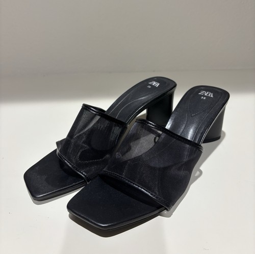Zara mules rete nera taglia - rete,