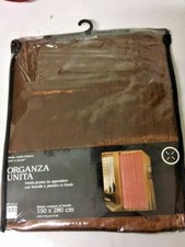 Tenda organza unita 150x280 cm con bretelle bronzo tendone interni finestre casa