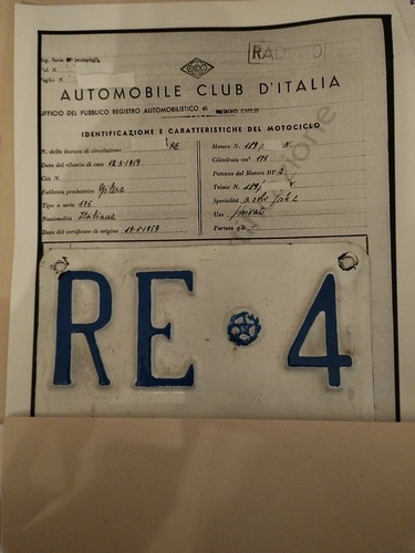 Gilera 175 solo - , targa+visura