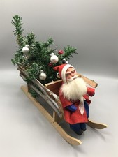 Antica grande slitta Babbo Natale Babbo Natale Babbo Natale personaggio vecchio raro