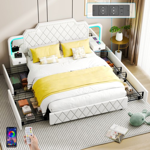 Letto imbottito led 140x200cm - letto,