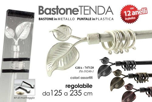 Asta bastone tenda estensibile - asta,