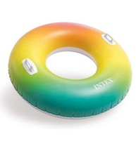 Ciambellone Gonfiabile Galleggiante Piscina Mare Arcobaleno Maniglie 122cm 58202