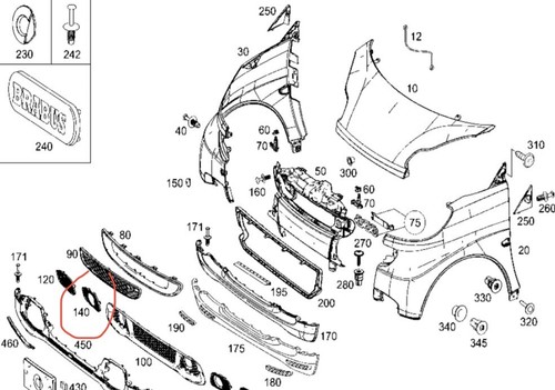 Mercedes w451 smart - w451, mascherina