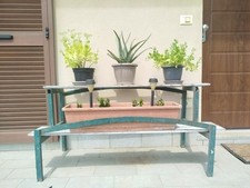 Fioriera Struttura Metallo Ripiani In Legno