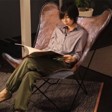 Sedia A Farfalla In Pelle Di