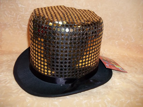 Cappello cilindro oro con - cilindro,