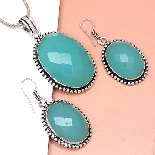 Collana calcedonio perle
