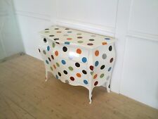 COMO' BOMBATO CONSOLLE BIANCO CON DECORI A POIS PERSONALIZZABILE