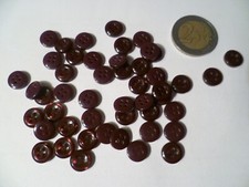 48 BOTTONI 4 FORI CAMICIA UOMO RESINA LUCIDA COLOR BORDEAUX 10 MM LINEATO 16