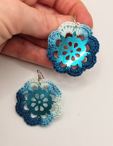 Orecchini fiore blu - orecchini,