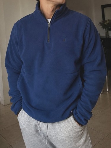 Maglione pile quarto zip - , blu