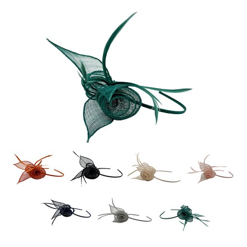 Fascinator nastro fiore piuma - fascinator,