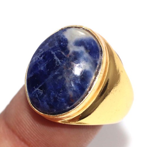 Anello uomo sodalite - , placcato