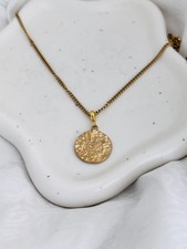 Collana disco monete placcato