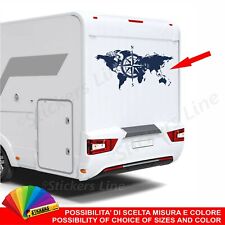 Adesivo per camper PLANISFERO ROSA dei VENTI adria arca elnagh rimor ecc mod M2#