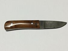 COLTELLO COLTELLINO ARTIGIANALE LAMA FISSA ACCIAIO DAMASCATO MANICO RADICA
