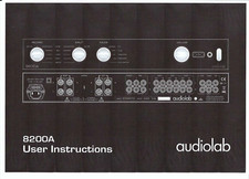 audiolab user istruzioni manuale di istruzioni per 8200 A Copy