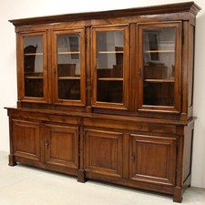 CREDENZA ANTICA BUFFET CREDENZA LIBRERIA IMPERO - NOCE - XIX secolo (296 cm)
