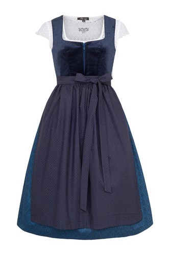 Dirndl samy blu velluto - blu, abito