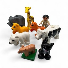 Lego Duplo Animali Lotto Set di 8 Zoo Custode Mucca Giraffa Orso Polare Tigre Maiale