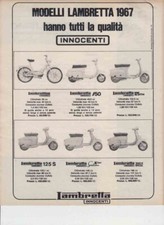 advertising Pubblicità LAMBRETTA INNOCENTI  MOD. 1967 MOTOITALIANE SCOOTER EPOCA