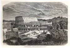 Stampa antica '800 Roma bella