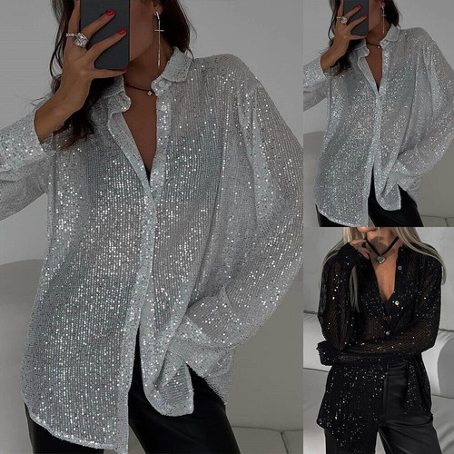 Camicia donna paillettes