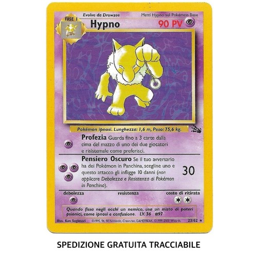 Hypno carta pokemon - 23/62,