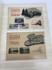 ROMANIA 1954 set di 2 cartoline illustrate - rare!