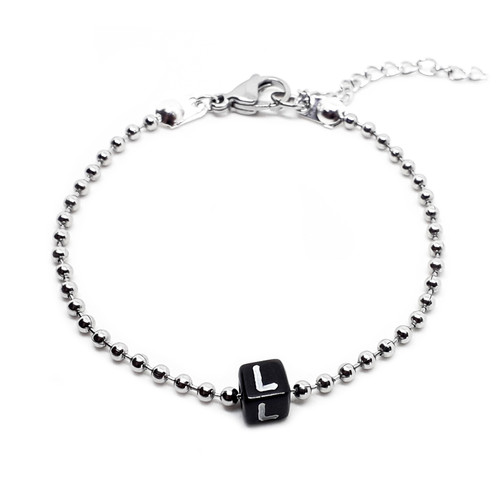 Bracciale con iniziale cubo - con,
