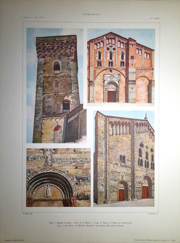 Stampa antica almese - torre, s