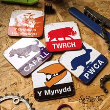 Cwmcarn MTB Trails Wooden Coasters.  Mountain Bike Gift Single or Pack S.Wales