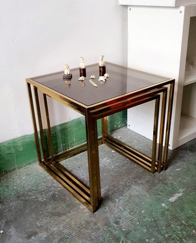Tavolini nido ottone - tavolini, vetro