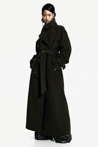 Maxi cappotto con cintura m - cappotto,