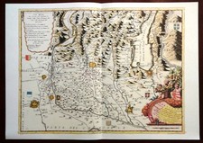 Carta geografica TERRITORIO di BRESCIA parte meridionale Coronelli 1985