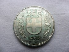5 FRANCHI SVIZZERI 1967 Moneta