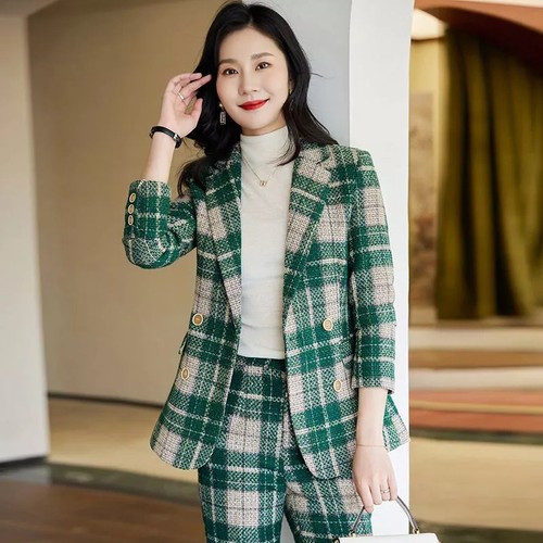 Tailleur verde scozzese - tailleur,